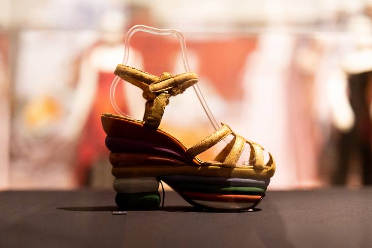 Salvatore Ferragamo's created a fashionable and functional 1938 Rainbow Sandal for Judy Garland in 1938.